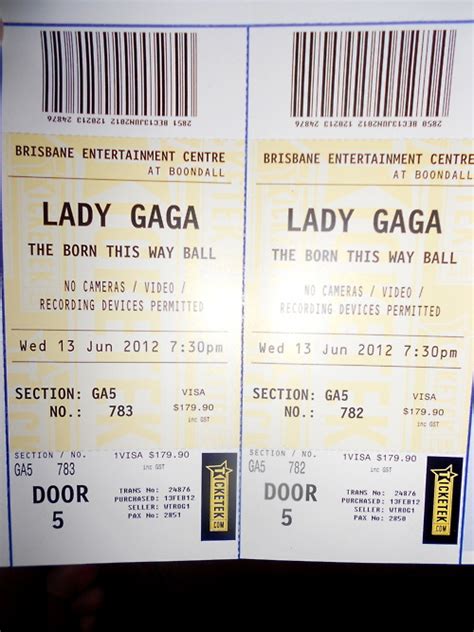 Born This Way Ball Tour tickets - Lady Gaga Photo (29380633) - Fanpop