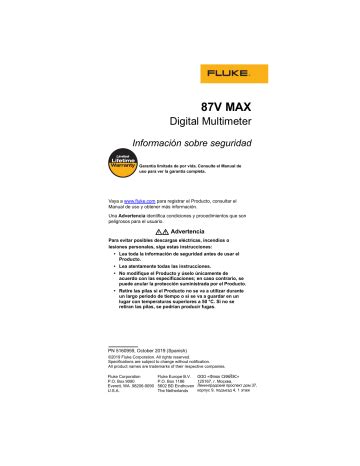 Fluke 87V MAX Manual de usuario | Manualzz