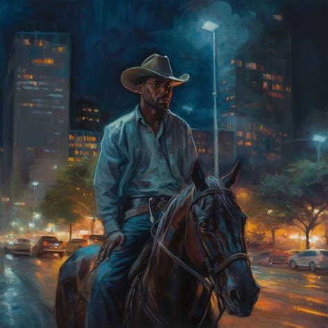 Urban Trails, New Age Cowboy, Cowboy Wall Art, Afro Cowboy, Modern Day Cowboy, Cowboy Painting ...