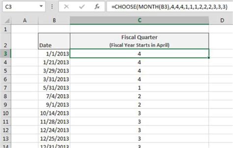 Calculating the Fiscal Quarter for a Date in Excel - dummies