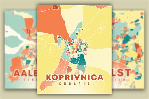 Koprivnica Croatia Colorful Poster Map Graphic by Poster Boutique ...