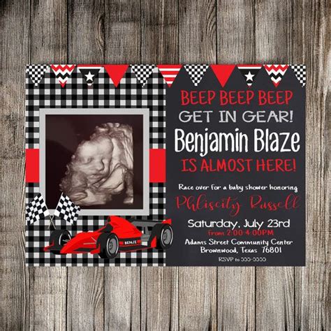 Car Themed Baby Shower Invitations - Baby Shower Invitations