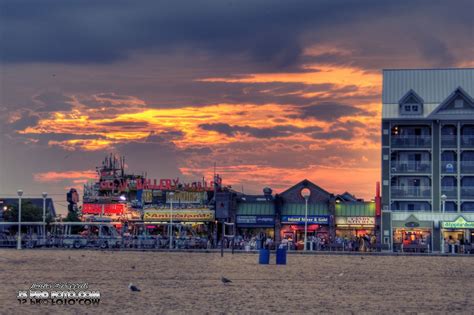 ocean city sunset and boardwalk | Ocean city maryland boardwalk, Ocean city, Ocean city maryland