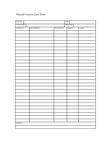 Physical Inventory Count Sheet Template Download Printable PDF ...