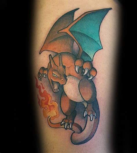 60 Charizard Tattoo Designs For Men - Pokemon Ink Ideas