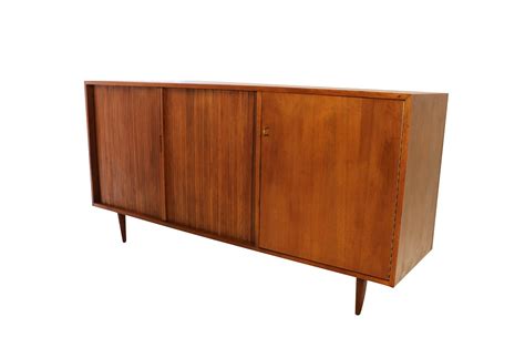 Mid Century Modern Tambour Door Credenza Sideboard