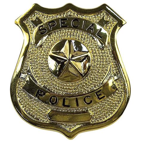 Gold - SPECIAL POLICE Pin-On Badge - Galaxy Army Navy