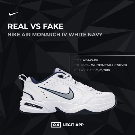 Nike Air Monarch IV White Navy | LEGIT APP Authentication