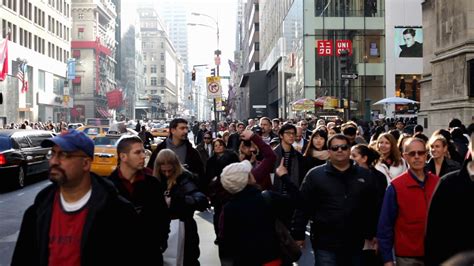 Crowd Of People Walking On Nyc Sidewalk Stock Footage SBV-301093650 - Storyblocks