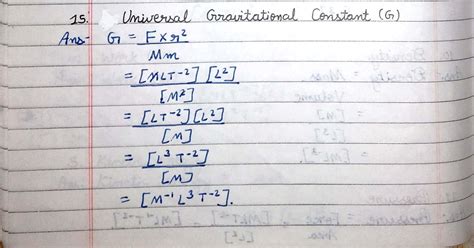 What is the dimensional formula of universal gravitational constant ...