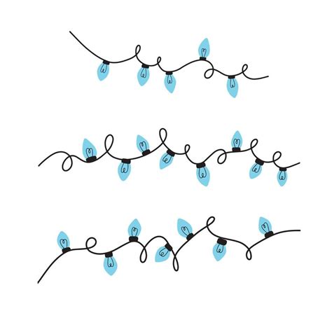 Christmas lights isolated on white background. Doodle vector illustration 15369165 Vector Art at ...