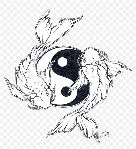 Butterfly Koi Yin Yang Fish Yin And Yang Tattoo, PNG, 802x900px, Koi ...