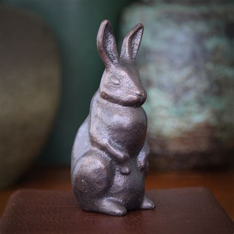 Heavy Cast Bronze Standing Rabbit Sculpture with Darkened Finish – LEO Design, Ltd.