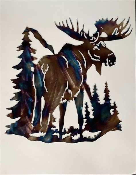 Metal Moose Wall Art Decor Two Finishes Made in the USA - Etsy