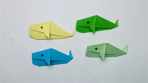 ORIGAMI WHALE TUTORIAL with sticky notes paper sea (water) animals ...