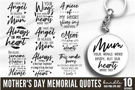 Mother's Day Memorial Quotes Bundle Graphic by CraftArt · Creative Fabrica