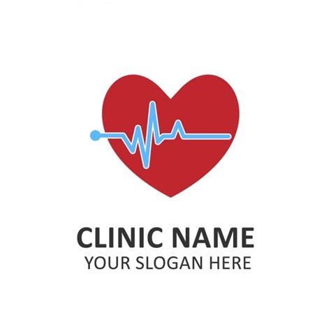 Free Vector | Heart Shaped Hospital Logo Template