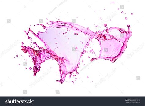 Pink Water Splash On White Background. Stock Photo 198839036 : Shutterstock