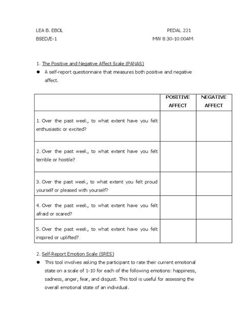 Affective Assessment Tool | PDF | Emotions | Feeling