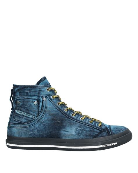 DIESEL Denim High-tops & Sneakers in Blue for Men - Lyst