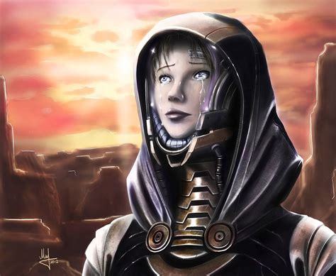 Finally at home by ~andrey--106 on deviantART. Tali looks, mask off, at Rannoch Mass Effect ...