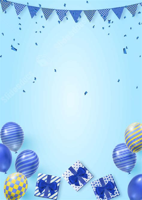 Advertising Of A Festive Blue Balloon Gift For A Birthday Party Design Page Border Background ...