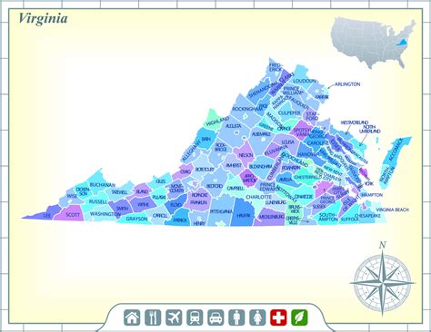 State Of Virginia Map With Counties | Virginia Map