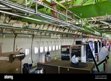 Interior of the First Jumbo jet RA001 Boeing 747-121 airliner with ...