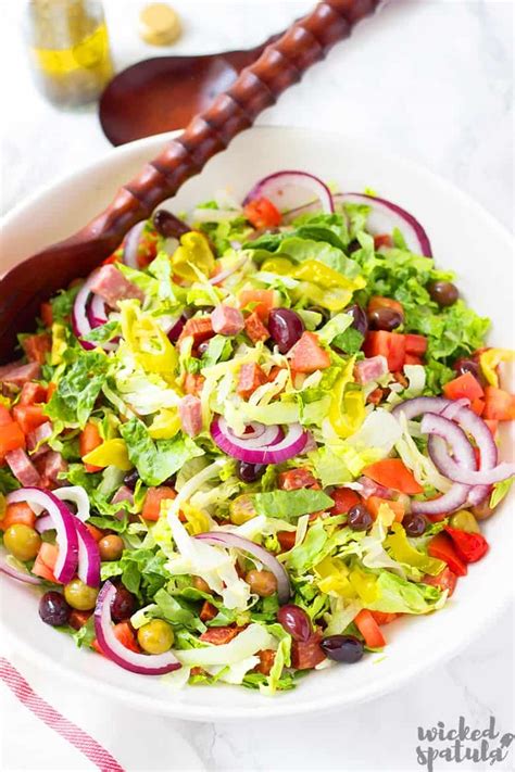 Easy Tossed Big Italian Salad Recipe | Wicked Spatula