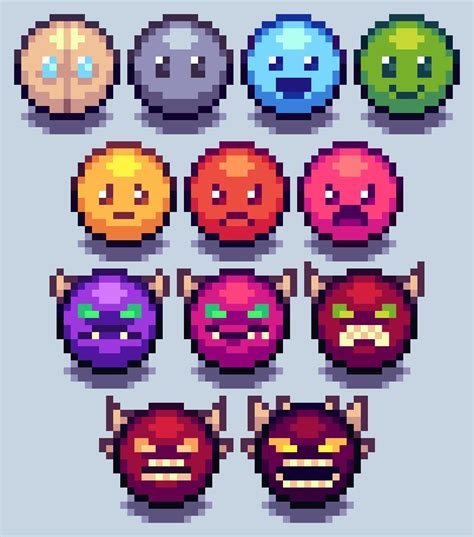 Geometry Dash difficulty faces [OC] : r/PixelArt