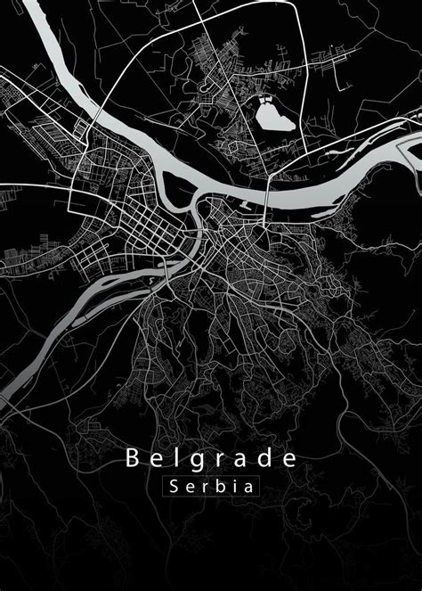 Minimalistic map design fitting for everyone who loves Belgrade-Serbia ...