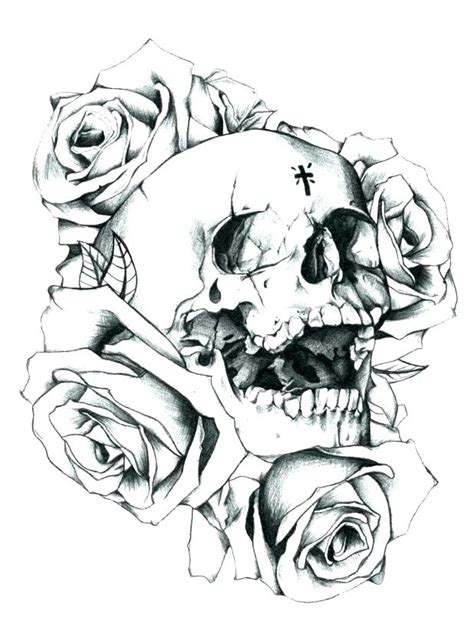 Coloring Pages Printable Skulls And Roses