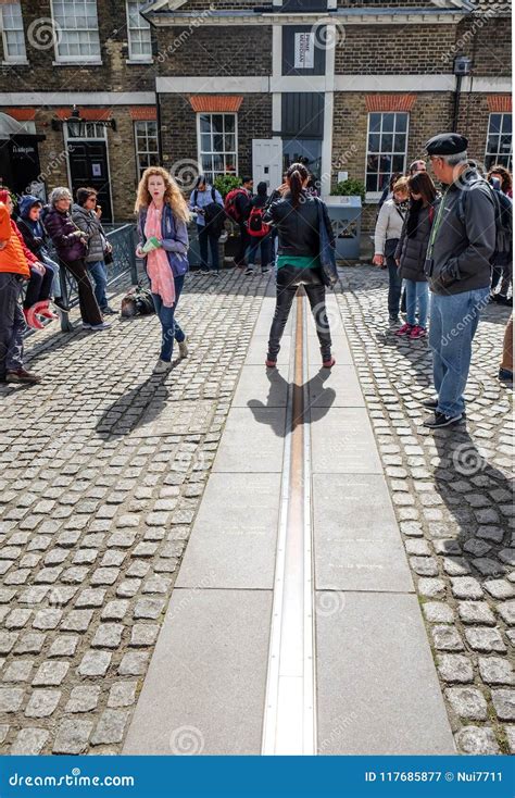 Tourist Stand between East and West of Prime Meridian Line in Royal ...