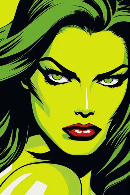 SHE-HULK MARVEL ROY Lichtenstein style Original Art 1/1 Custom Card ...