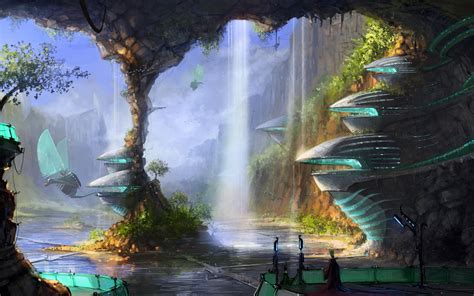 Nature painting, science fiction, futuristic HD wallpaper | Wallpaper Flare