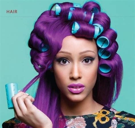 love the hair color Big Hair Rollers, Coloured Hair, One Hair, Vintage Glamour, Curlers, Curled ...