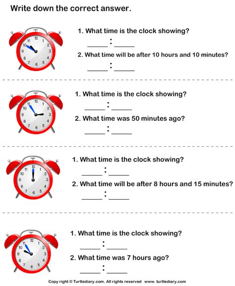 Read Clocks and Write the Time Clock Worksheets, Mental Maths Worksheets, Weather Worksheets ...