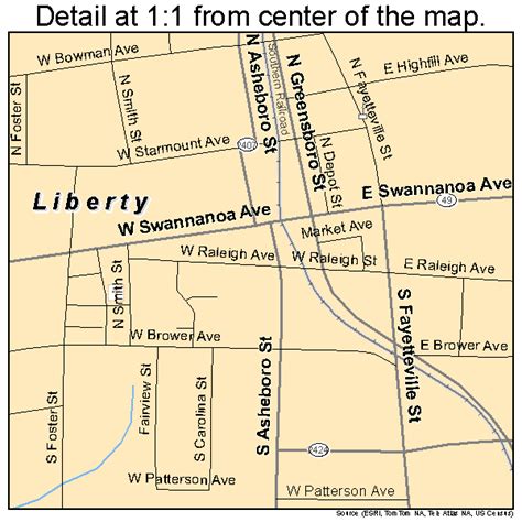 Liberty North Carolina Street Map 3738100