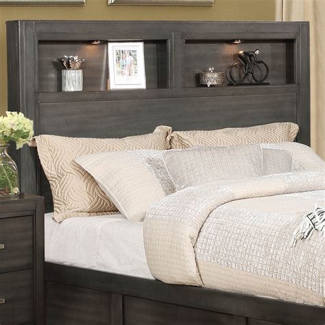 Furniture of America Fabio Transitional Wood Headboard, Queen, Gray ...