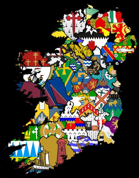 Flag map of Ireland and its counties. : r/ireland