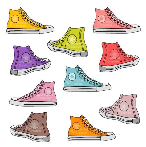 Sneakers Shoes Digital Clip Art Clipart Set Personal and - Etsy