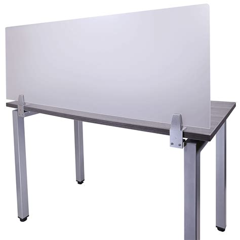 Obex Frosted Acrylic Desk Mounted Privacy Panel, 12", Aluminum 12" X 36 ...