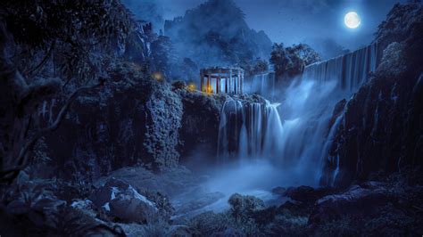 Temple of Selune at night by Jorian89 on DeviantArt