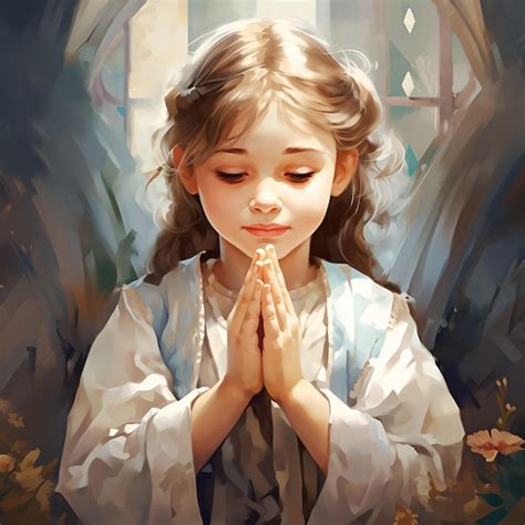 Girl Praying Painting