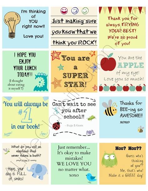 25 free printable lunchbox notes for kids – Artofit