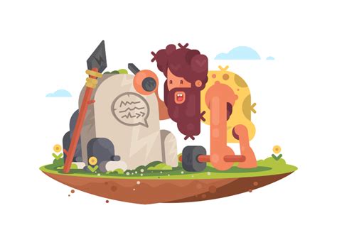 Stone age by Anton Fritsler (kit8) #Design Popular #Dribbble #shots Illustration Design Plat ...