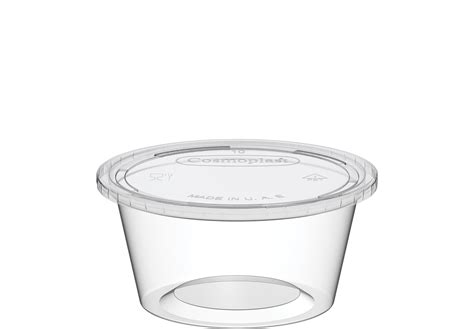 Cosmoplast Plastic Sauce Cups Clear with Clear Lid 2 oz. - 100 Pcs ...