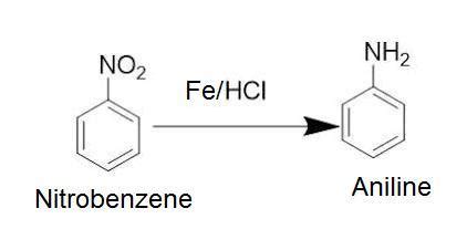 complete chemical reaction :C6H5NO2 in presence of Fe / hcl - Brainly.in