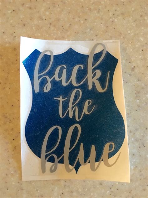 Back the blue car decal thin blue line police by DirtandDazzle