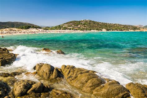 Panorama Of Chia Coast, Sardinia, Italy Stock Photo - Image of ...